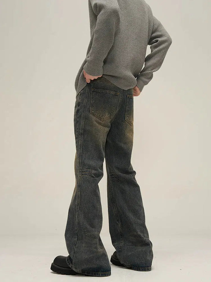 Slim Fit Denim Flared Pants