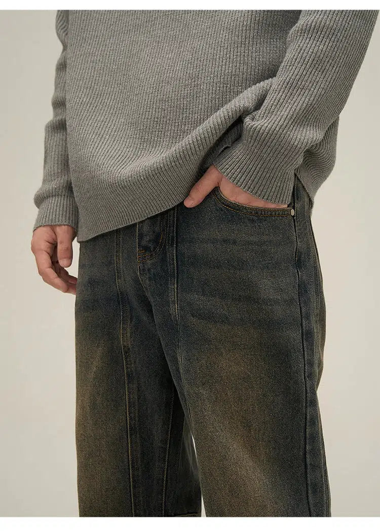 Slim Fit Denim Flared Pants