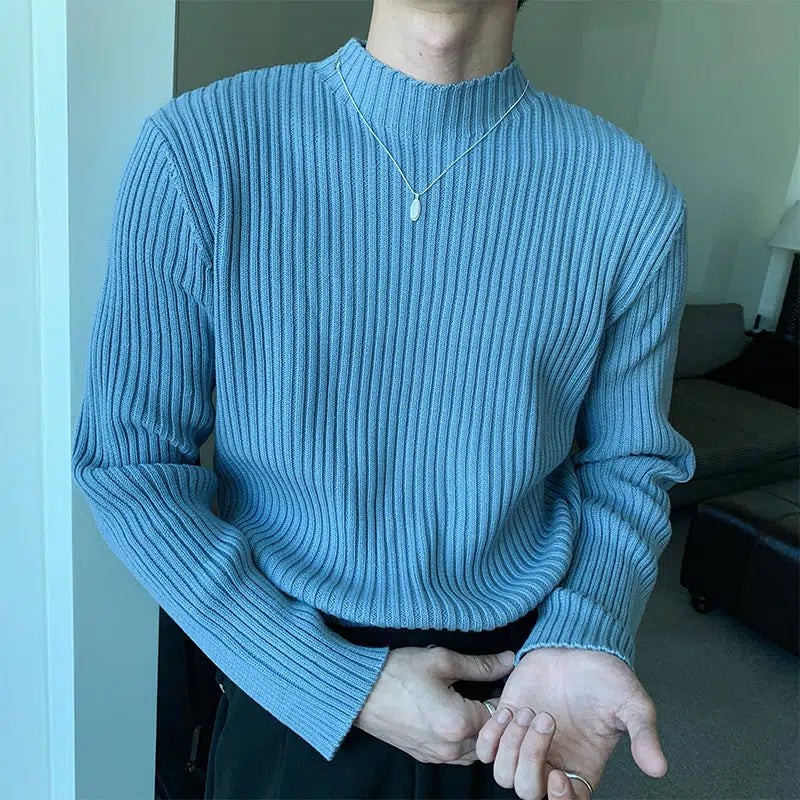 Slim-fit Half Turtleneck Bottoming Shirt