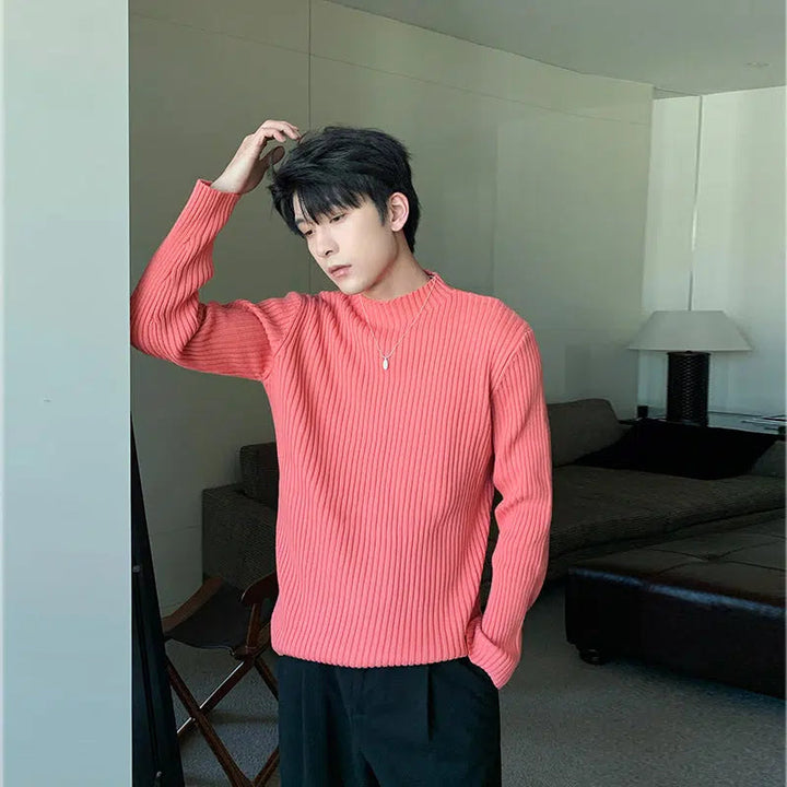 Slim-fit Half Turtleneck Bottoming Shirt
