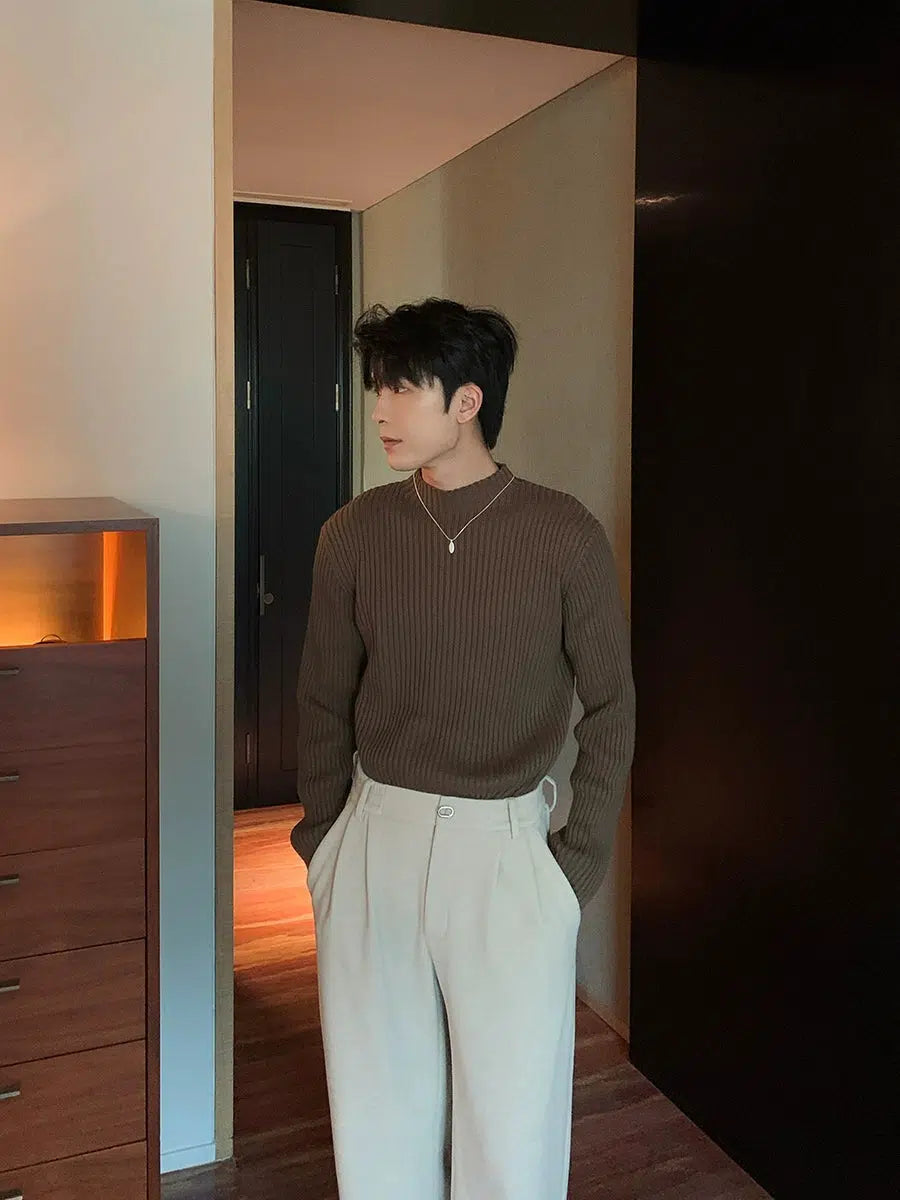 Slim-fit Half Turtleneck Bottoming Shirt