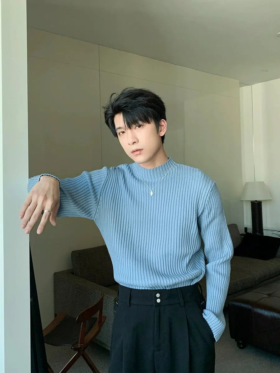 Slim-fit Half Turtleneck Bottoming Shirt