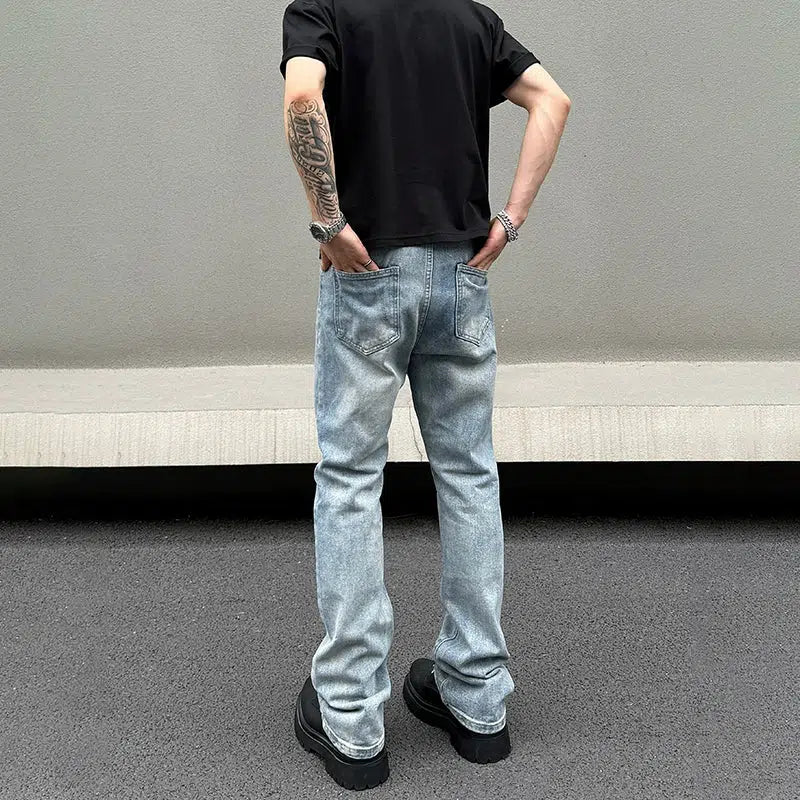 Slim-fit Light Blue Straight-leg Jeans