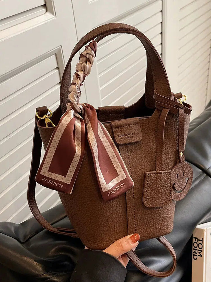 Smiley Charm Leather Handbag