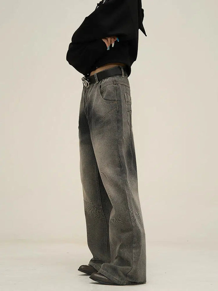 Smoke Gray Straight-leg Jeans