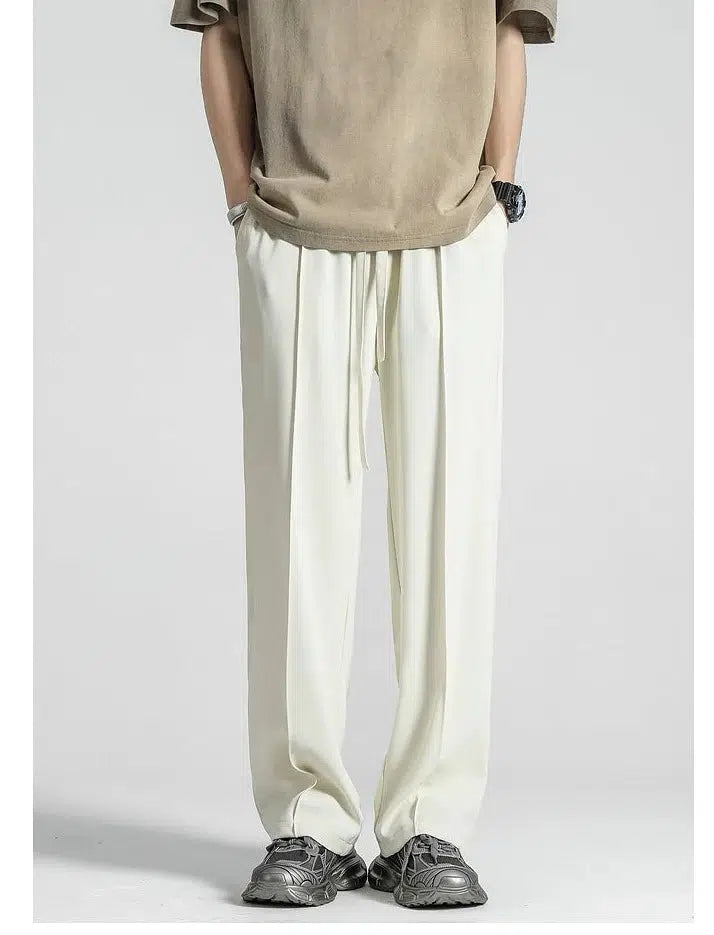 Straight Ice Silk Drape Casual Pants