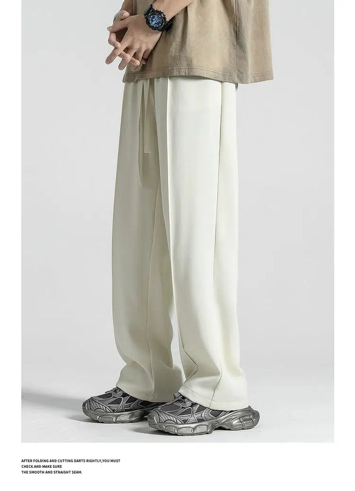 Straight Ice Silk Drape Casual Pants