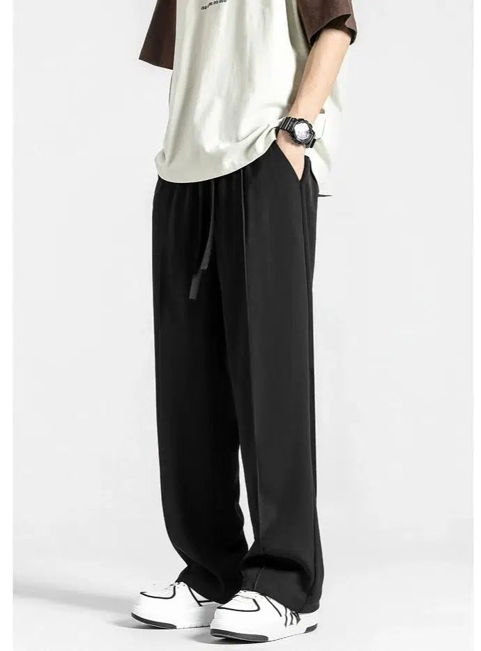 Straight Ice Silk Drape Casual Pants