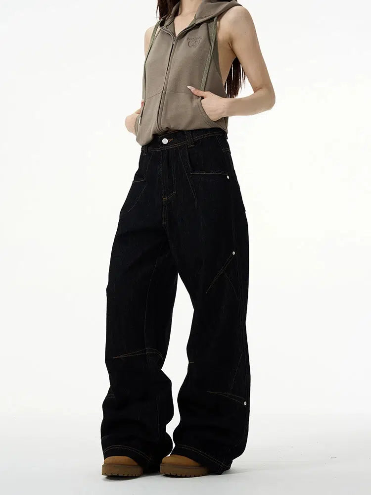 Straight-leg Deconstructed Jeans