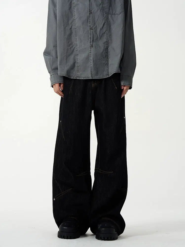 Straight-leg Deconstructed Jeans