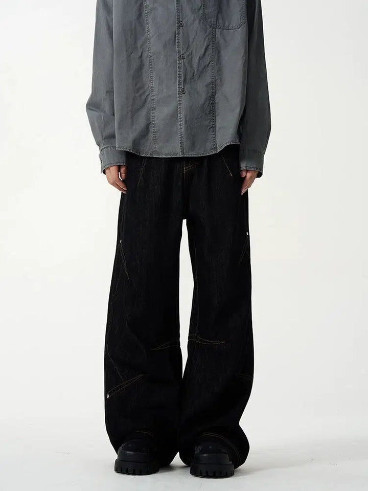 Straight-leg Deconstructed Jeans