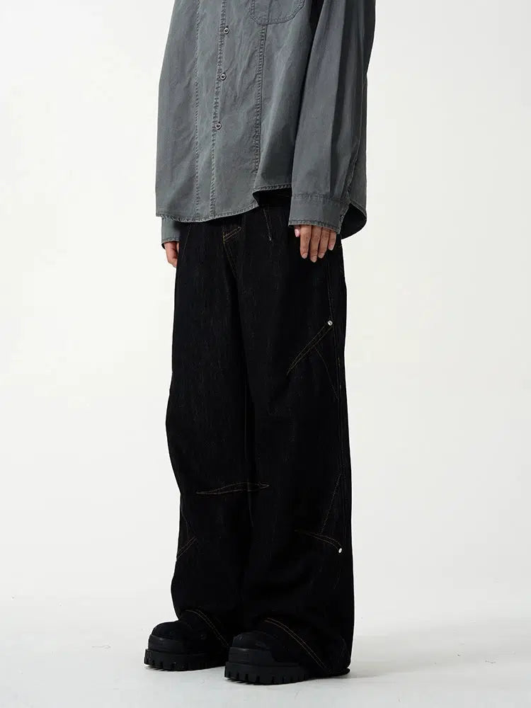 Straight-leg Deconstructed Jeans