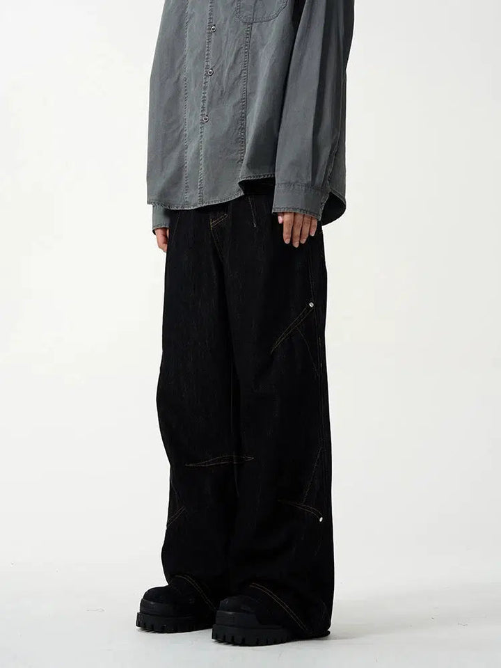 Straight-leg Deconstructed Jeans