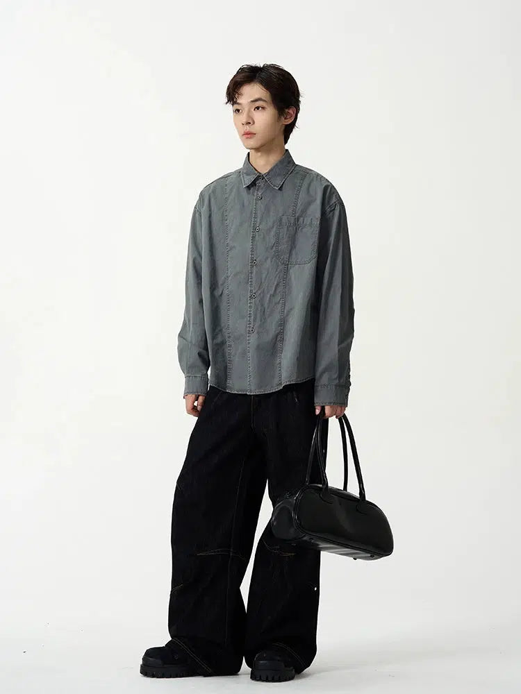 Straight-leg Deconstructed Jeans