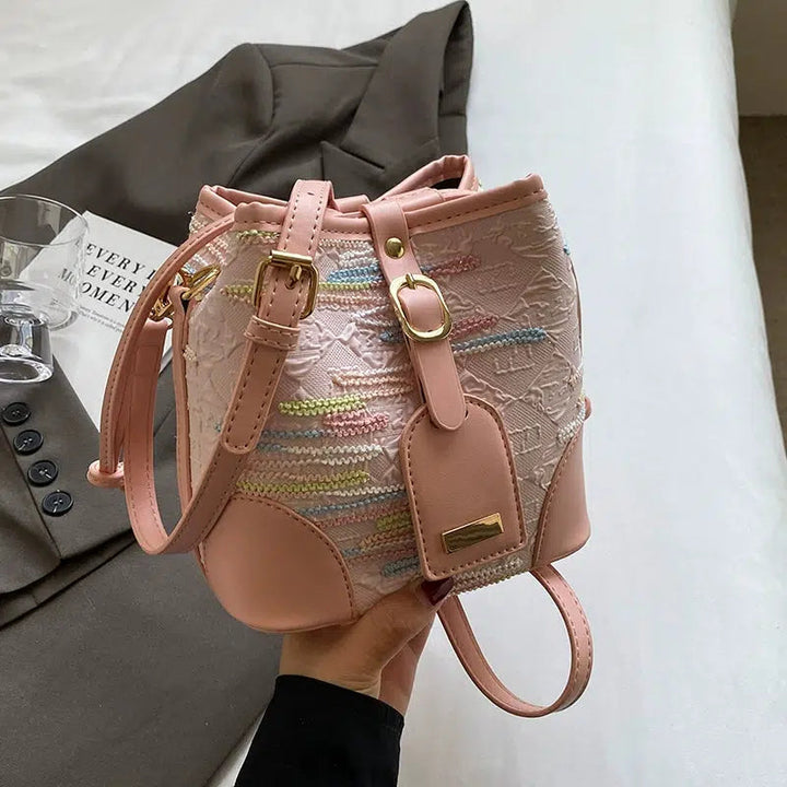 Stylish Embroidered Bucket Bag