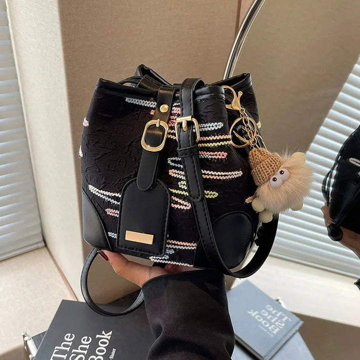 Stylish Embroidered Bucket Bag