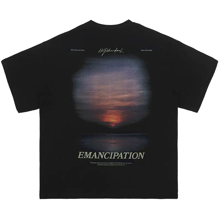 Sunset Graphic Crew Neck T-Shirt