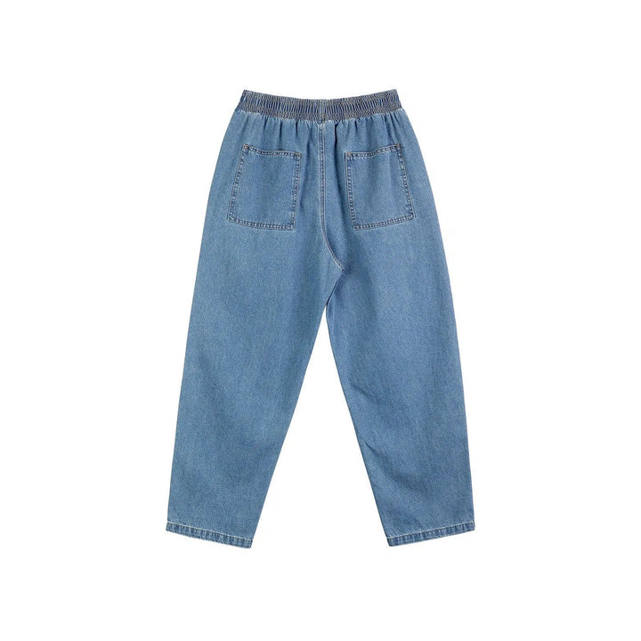 Tapered Drawstring Elastic Waist Jeans