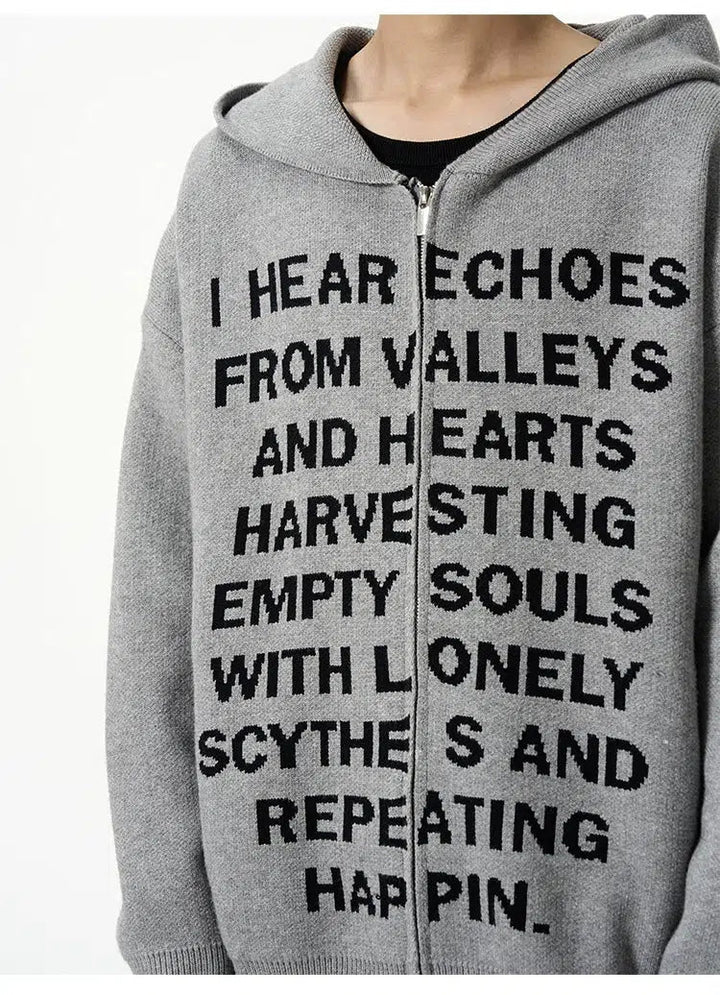 Text Print Hooded Sweater