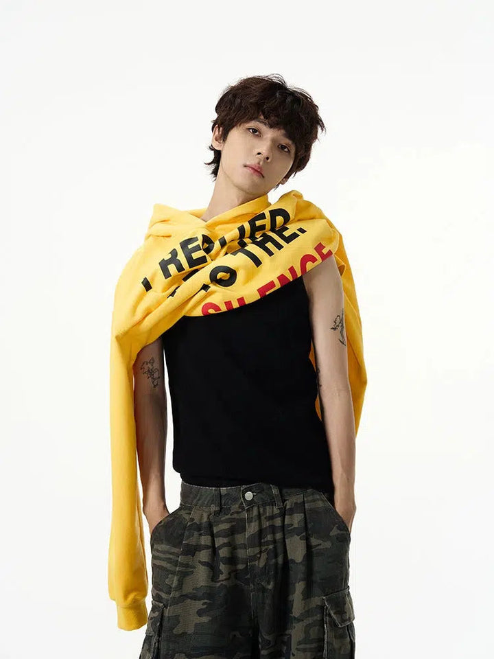 Text Print Hooded Sweatshirt