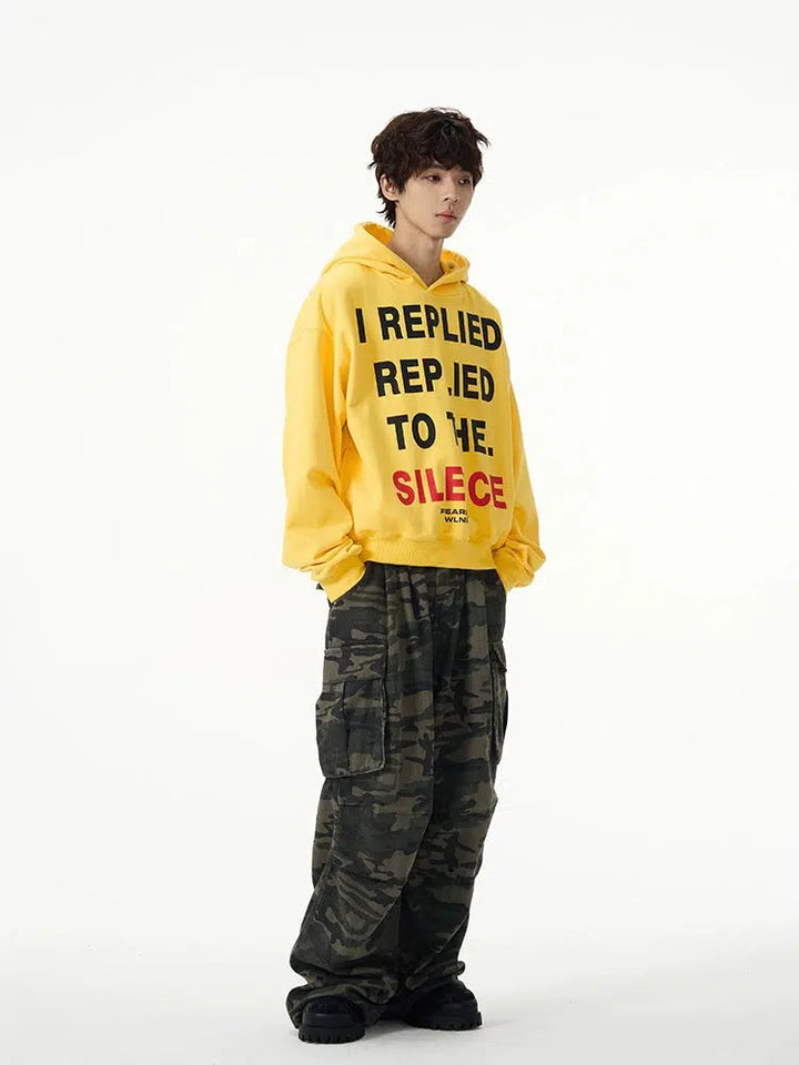 Text Print Hooded Sweatshirt