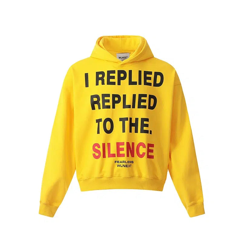 Text Print Hooded Sweatshirt