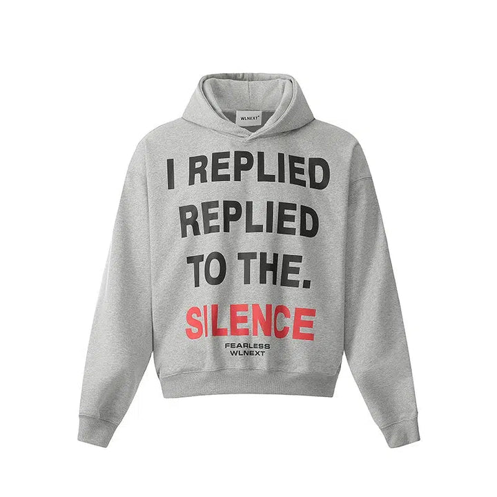 Text Print Hooded Sweatshirt