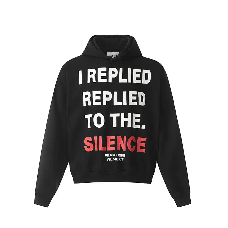 Text Print Hooded Sweatshirt