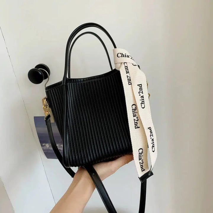 Textured Bucket Shaped Handbag
