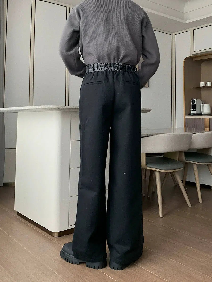 Thickened Straight-leg Pleated Pants