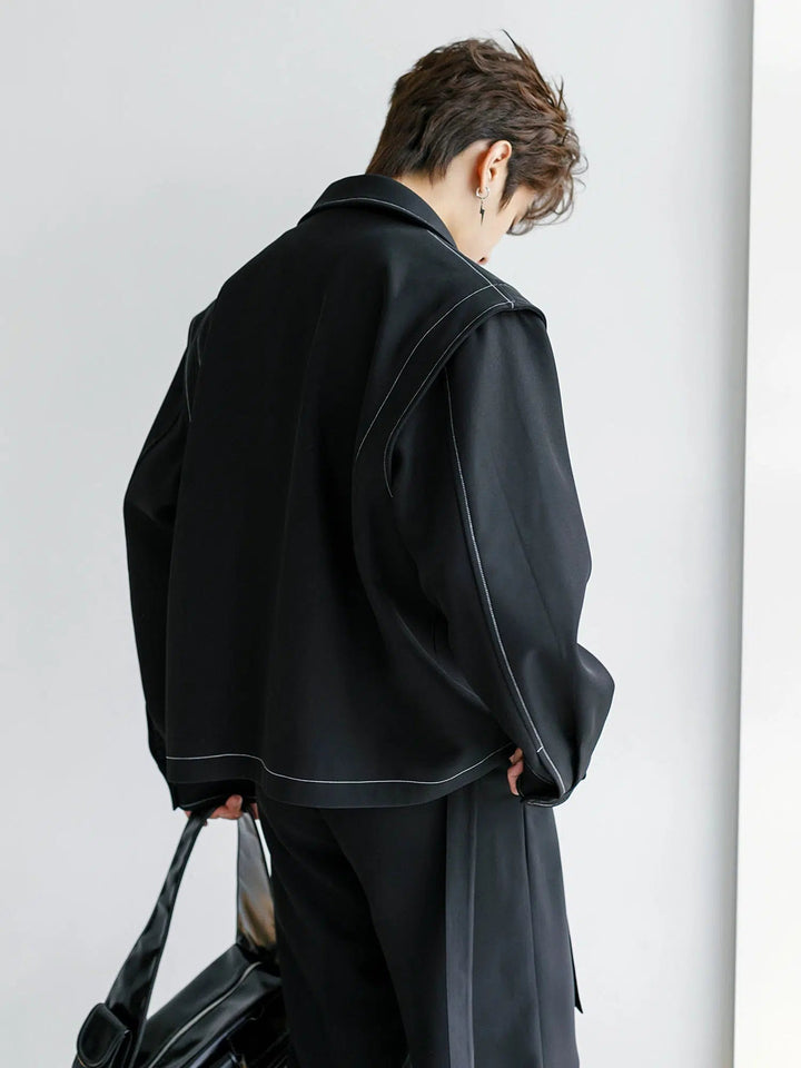Topstitching Black Jacket
