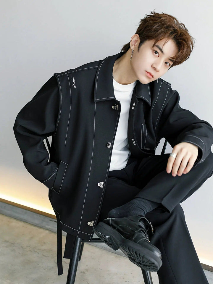 Topstitching Black Jacket
