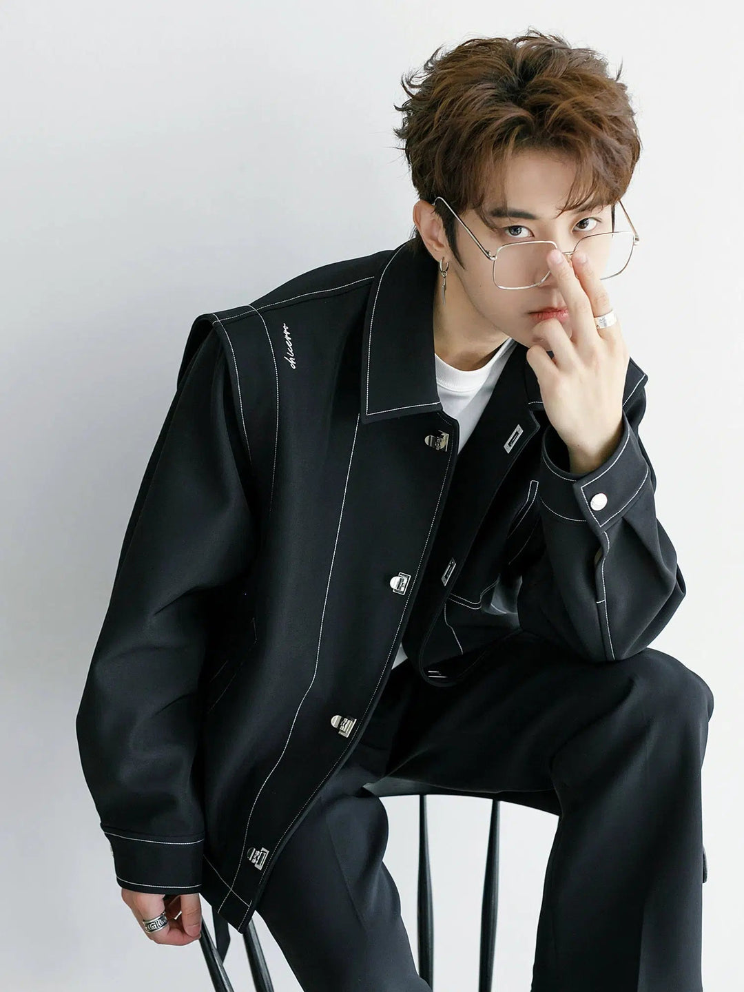 Topstitching Black Jacket