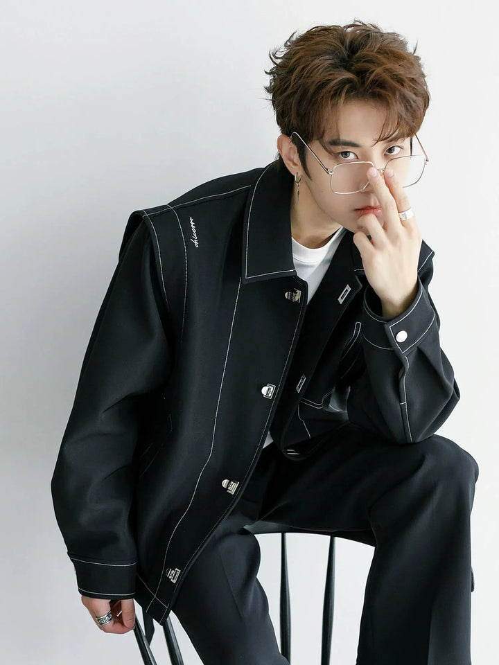 Topstitching Black Jacket