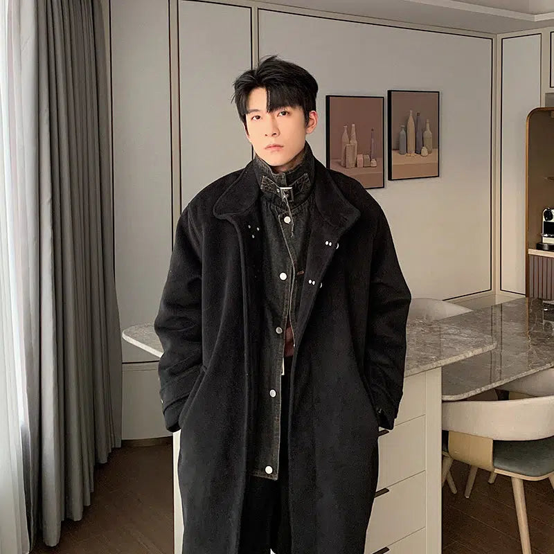 Two-piece Denim Woolen Coat