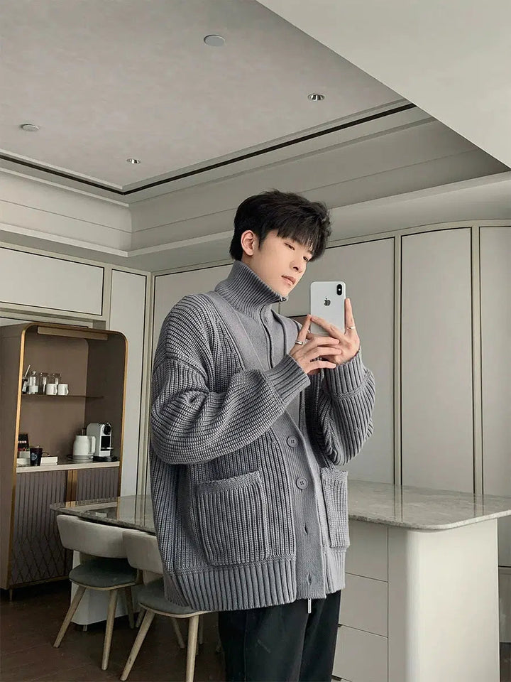 Two-piece Turtleneck Cardigan Jacket