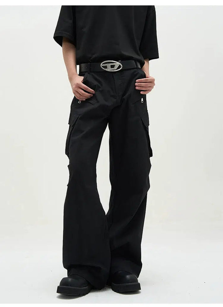 Unisex Elastic Band Straight Pants