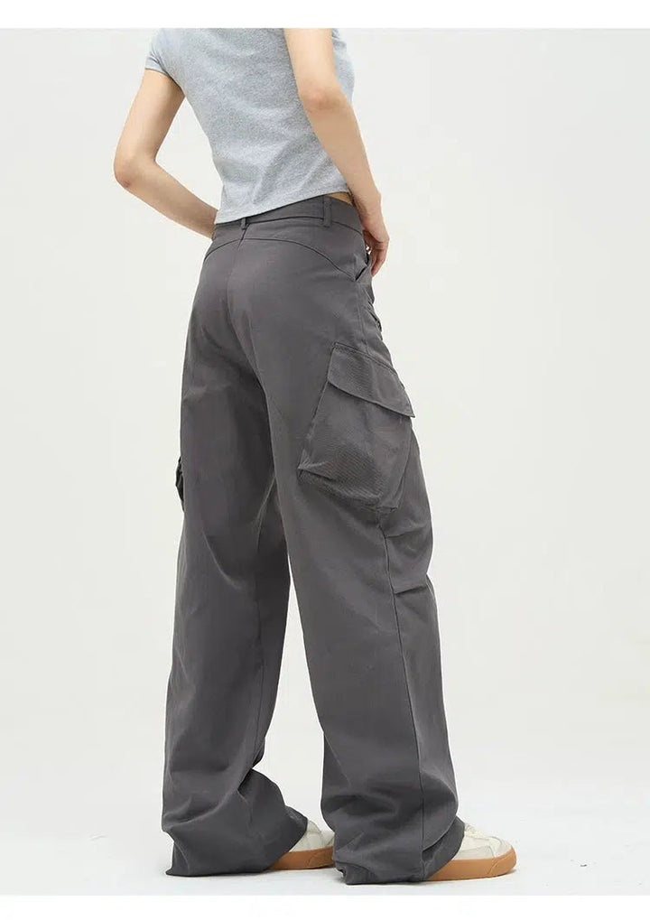 Unisex Elastic Band Straight Pants