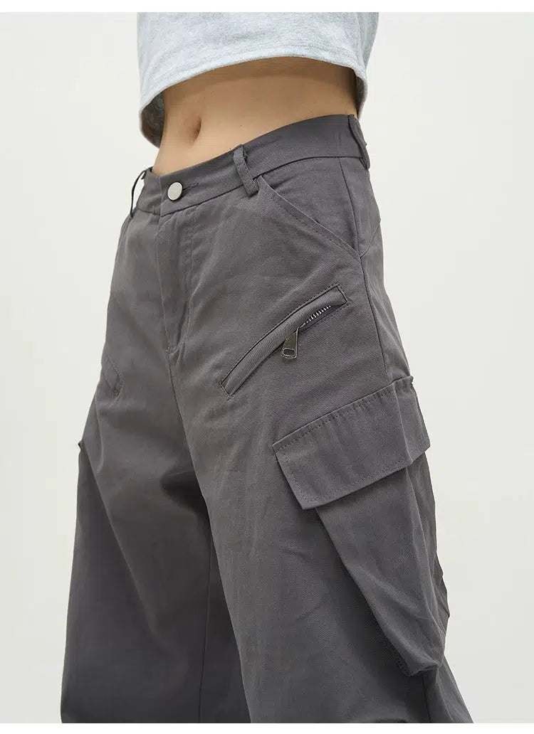 Unisex Elastic Band Straight Pants