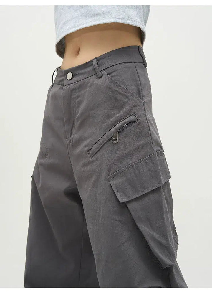 Unisex Elastic Band Straight Pants