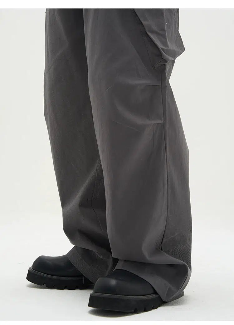 Unisex Elastic Band Straight Pants