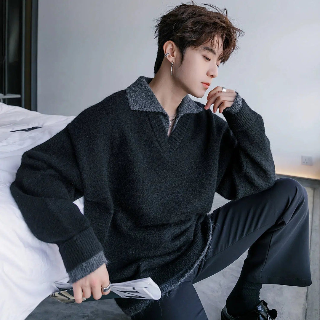 V-Neck Knitwear Sweater