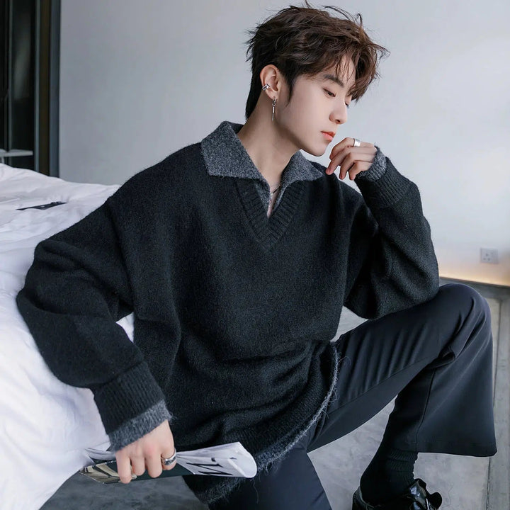 V-Neck Knitwear Sweater