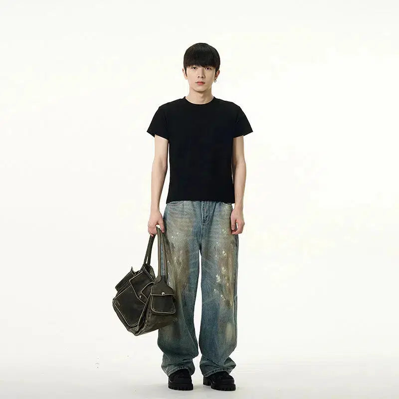 Vintage Distressed Wide-Leg Jeans