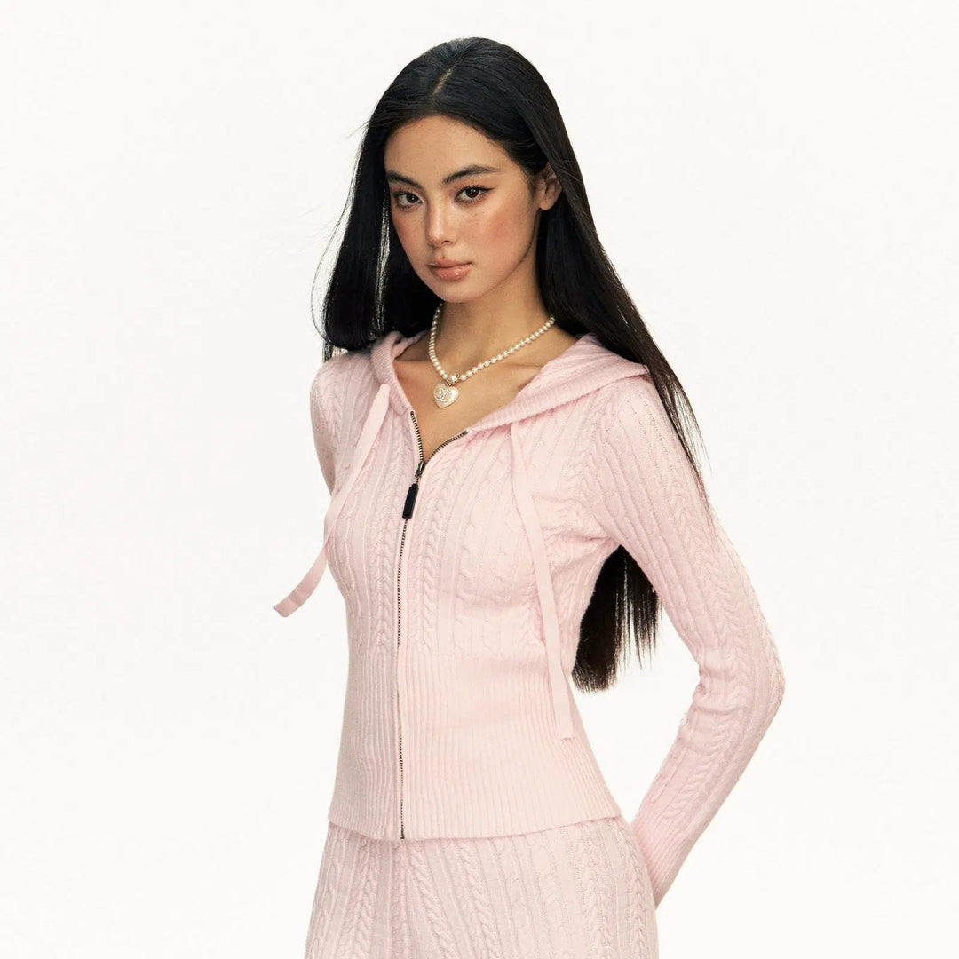 Vintage Hooded Knit Cardigan