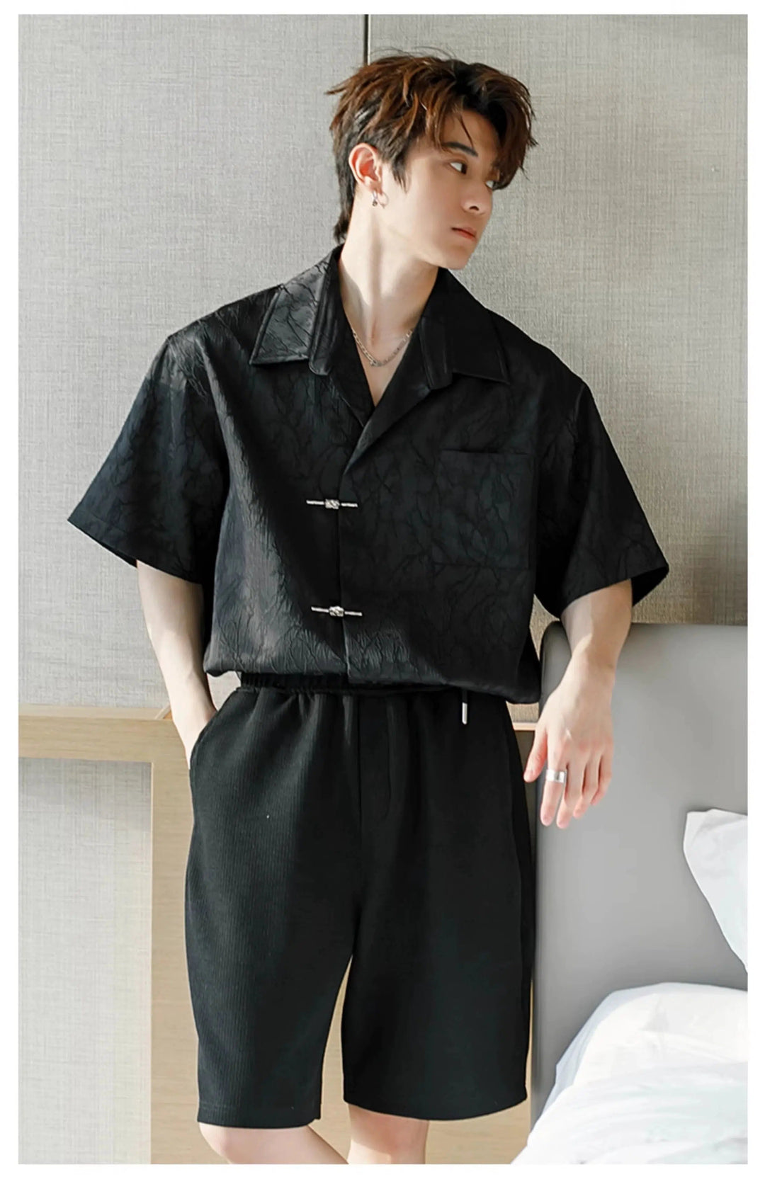 Vintage Pattern Lapel Shirt