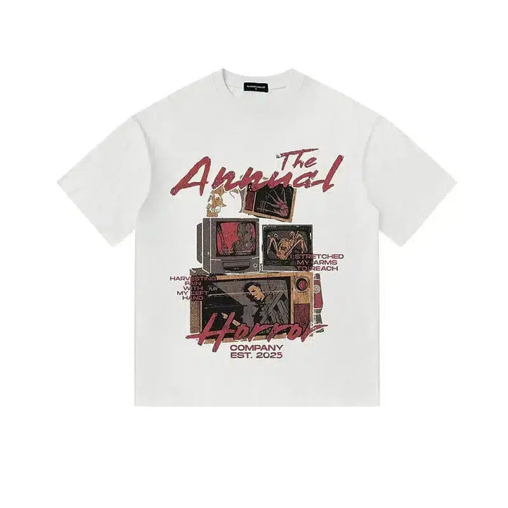 Vintage Print Crew Neck T-shirt