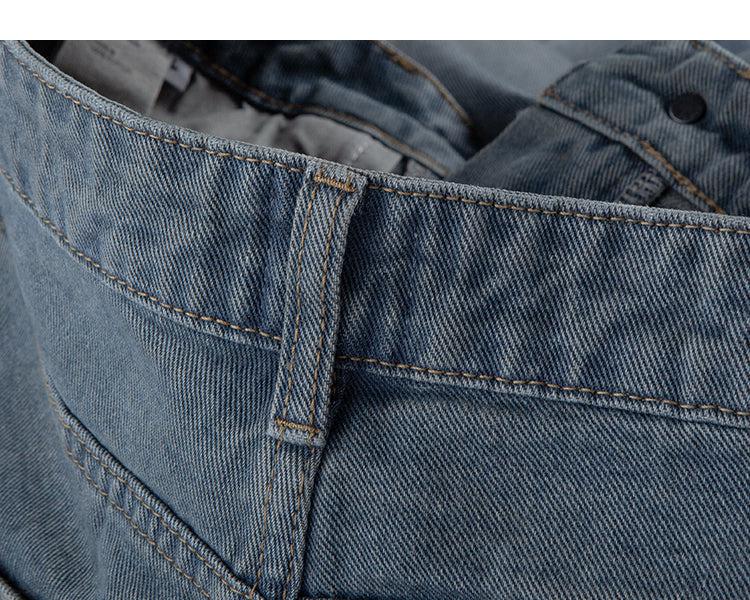 Vintage Washed Pleated Jeans