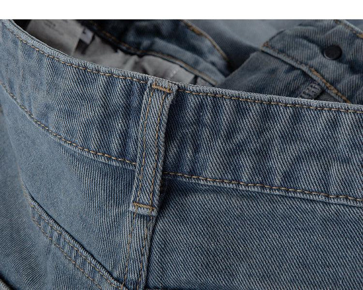 Vintage Washed Pleated Jeans