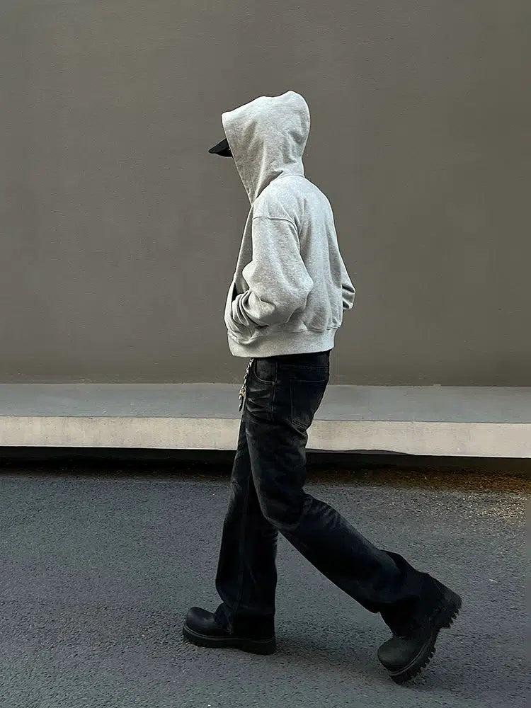 Washed Black Slim-fit Straight-leg Jeans